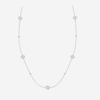 Diamond Clover Fancy Wrap Necklace - 18ct White Gold