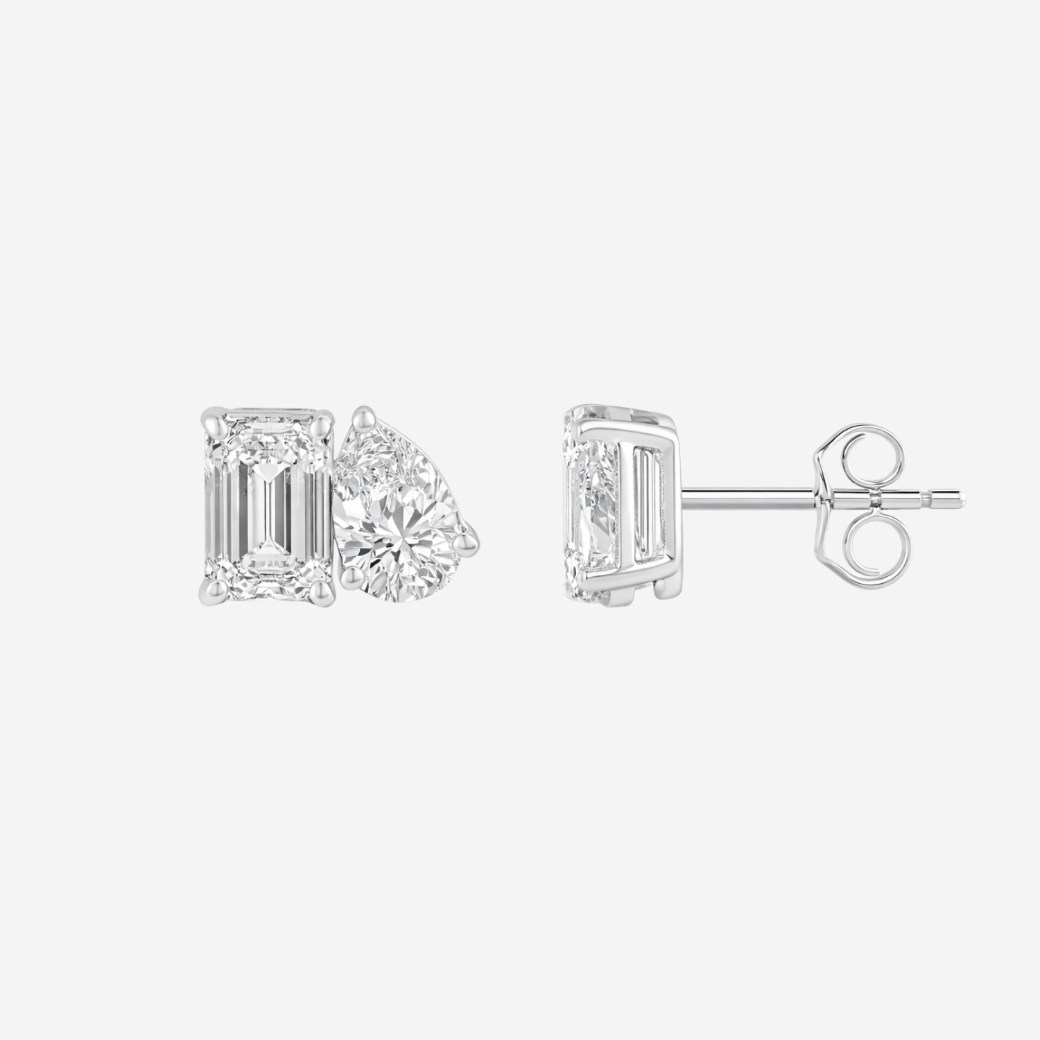 2.00ct Lab Grown Diamond Toi Et Moi Earrings - 18ct White Gold