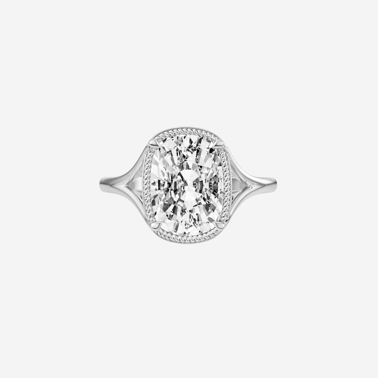 3.00ct Old Mine Cut Lab Grown Bezel Set Diamond Ring - 18ct White Gold