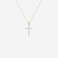 1ct Lab Grown Diamond Cross Necklace - 9ct Yellow Gold