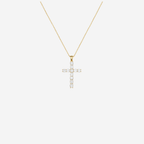 1ct Lab Grown Diamond Cross Necklace - 9ct Yellow Gold