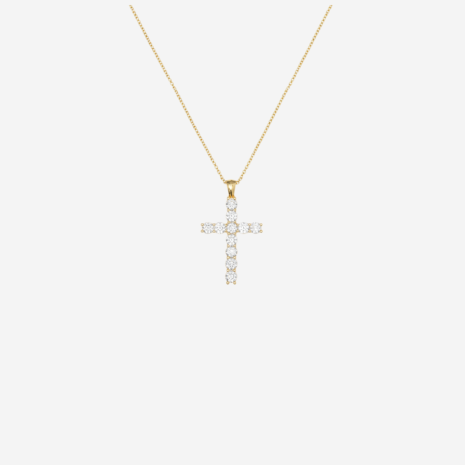 1ct Lab Grown Diamond Cross Necklace - 9ct Yellow Gold