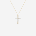 2ct Lab Grown Diamond Cross Necklace - 9ct Yellow Gold