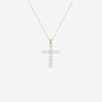 2ct Lab Grown Diamond Cross Necklace - 9ct Yellow Gold
