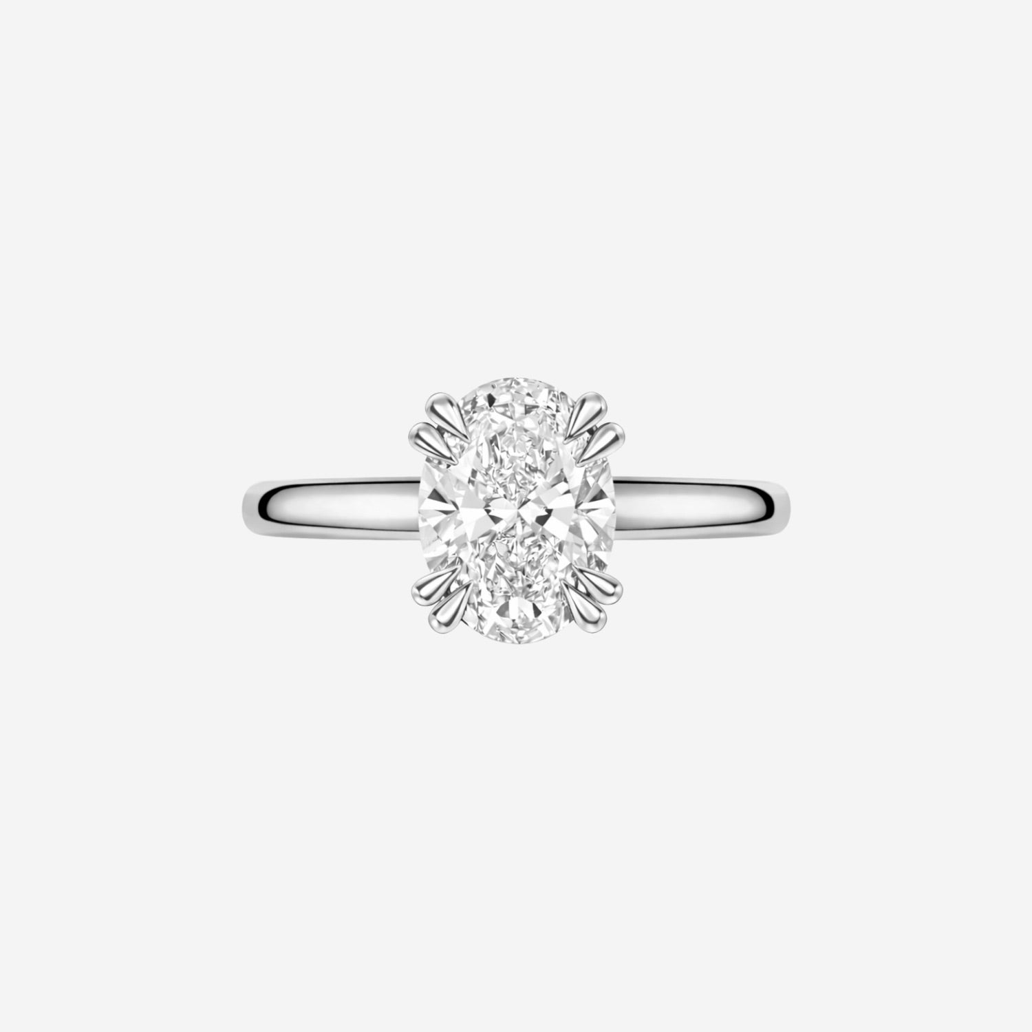3.08ct Oval Cut Lab Grown Diamond Ring - 9ct White Gold