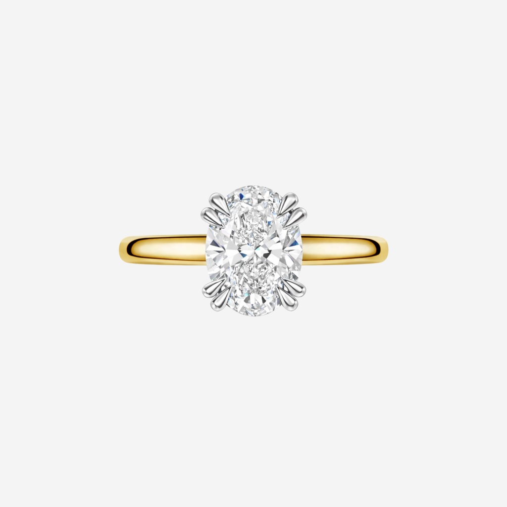 3.08ct Oval Cut Lab Grown Diamond Ring - 9ct Yellow Gold