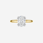 3.08ct Oval Cut Lab Grown Diamond Ring - 9ct Yellow Gold