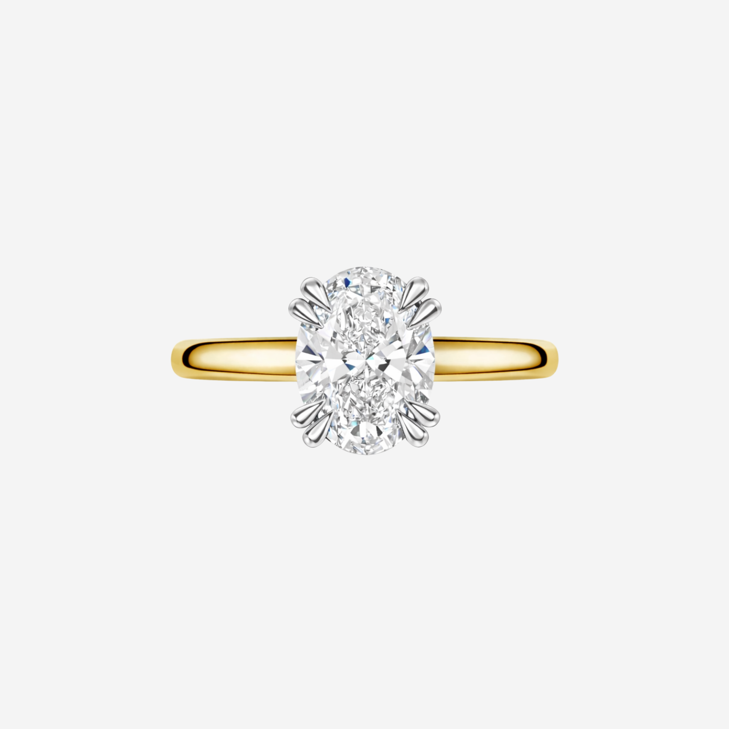 3.08ct Oval Cut Lab Grown Diamond Ring - 9ct Yellow Gold