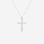 4ct Lab Grown Diamond Cross Necklace - 9ct Yellow Gold