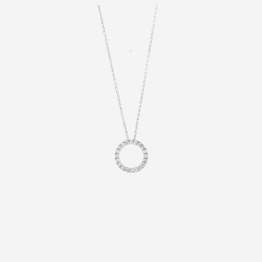 Diamond Love Circle Necklace - 9ct Gold