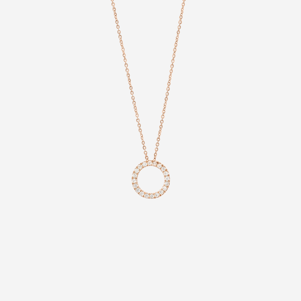 Diamond Love Circle Necklace - 9ct Gold