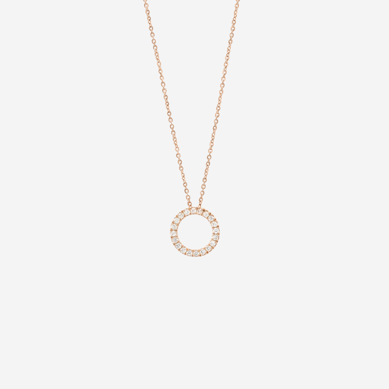 Diamond Love Circle Necklace - 9ct Gold