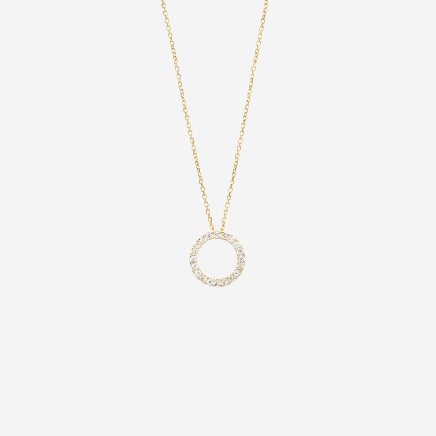 Diamond Love Circle Necklace - 9ct Gold