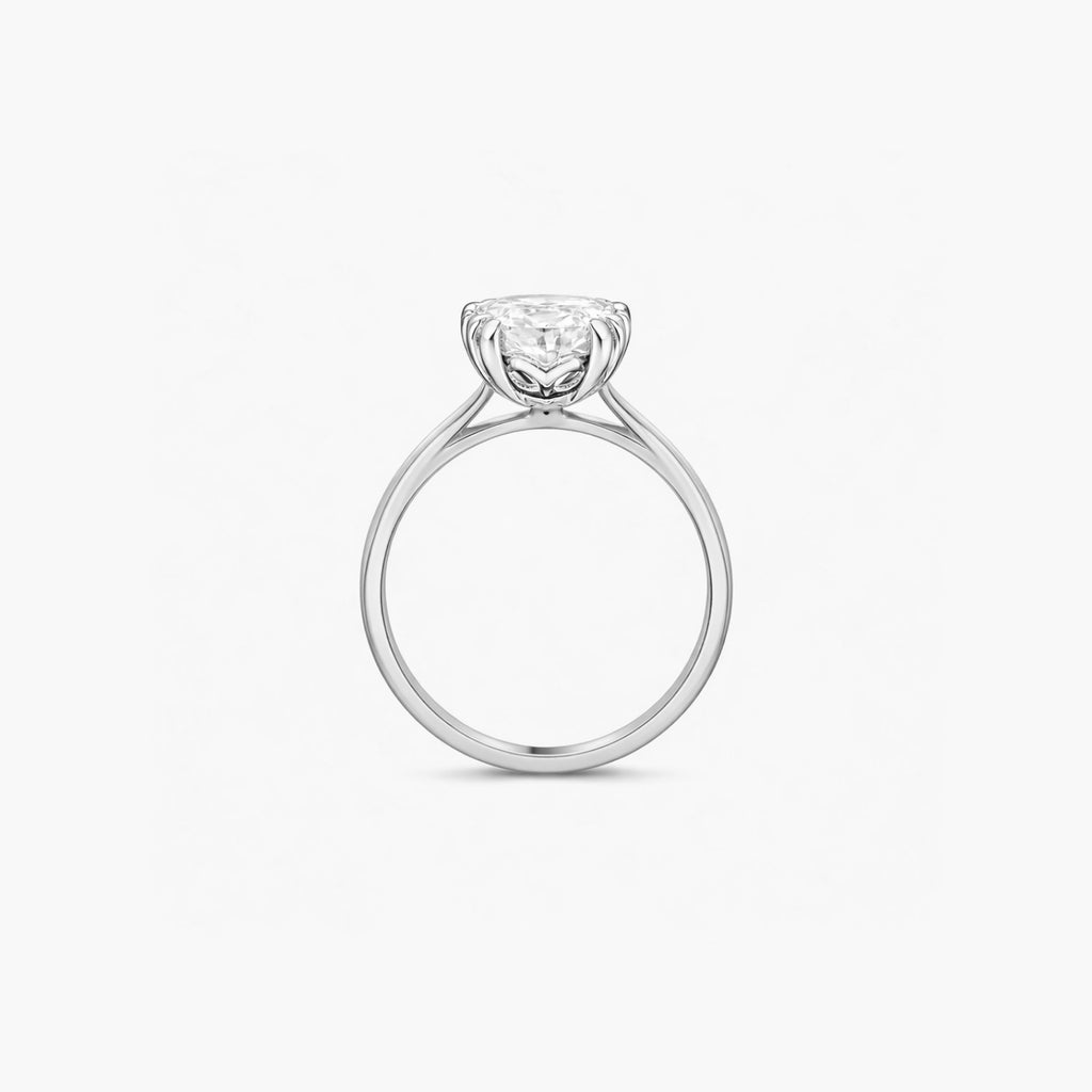 3.08ct Oval Cut Lab Grown Diamond Ring - 9ct White Gold