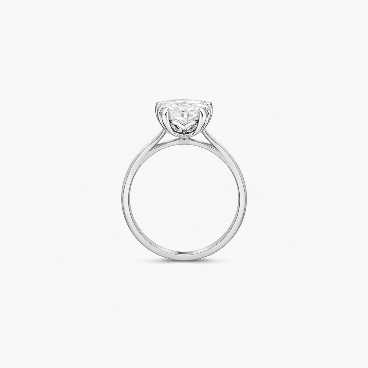 3.08ct Oval Cut Lab Grown Diamond Ring - 9ct White Gold