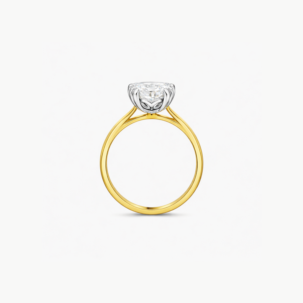 3.08ct Oval Cut Lab Grown Diamond Ring - 9ct Yellow Gold