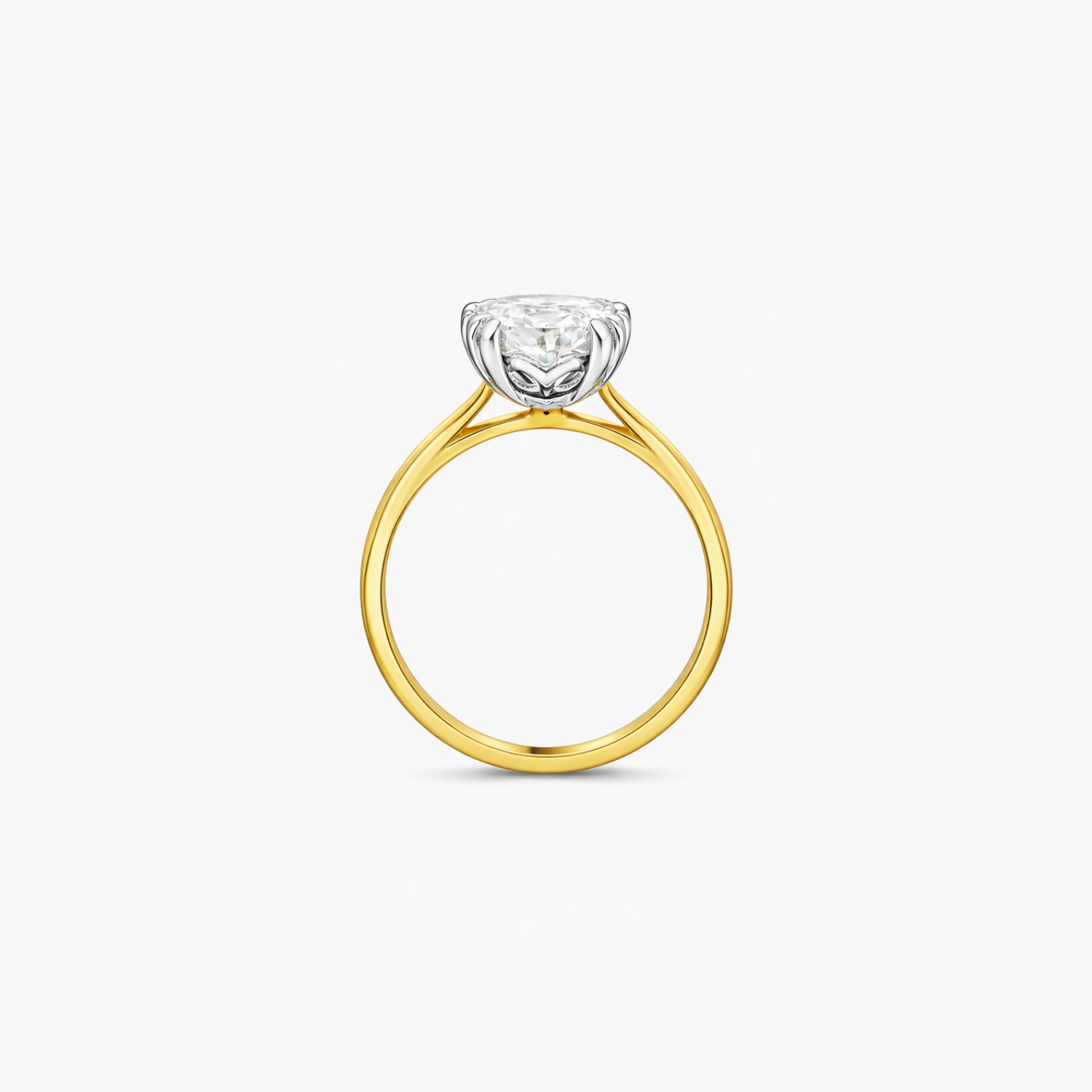 3.08ct Oval Cut Lab Grown Diamond Ring - 9ct Yellow Gold