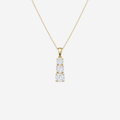 1.00ct Lab Grown Diamond Trilogy Drop Necklace - 9ct Gold