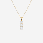 1.00ct Lab Grown Diamond Trilogy Drop Necklace - 9ct Gold