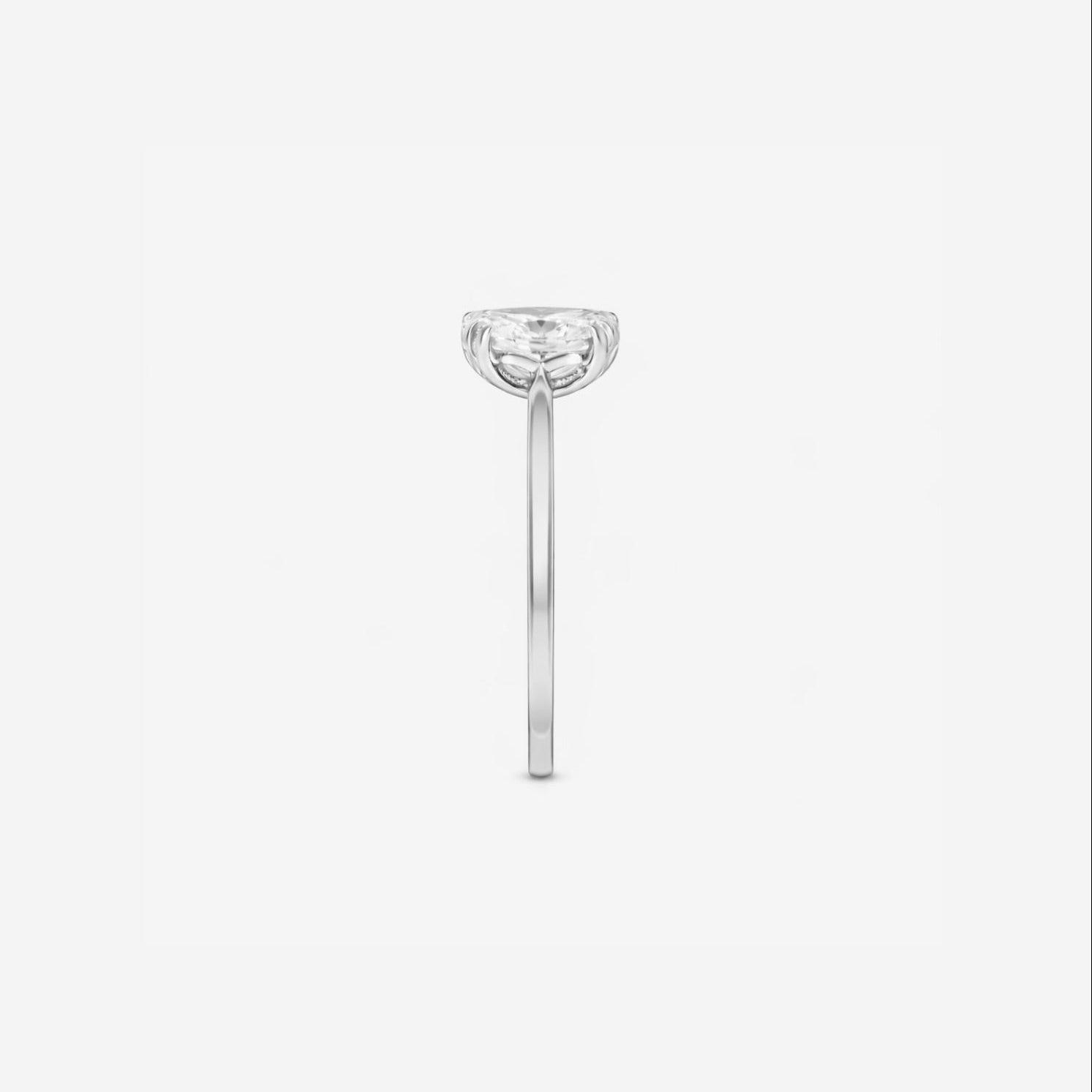 3.08ct Oval Cut Lab Grown Diamond Ring - 9ct White Gold