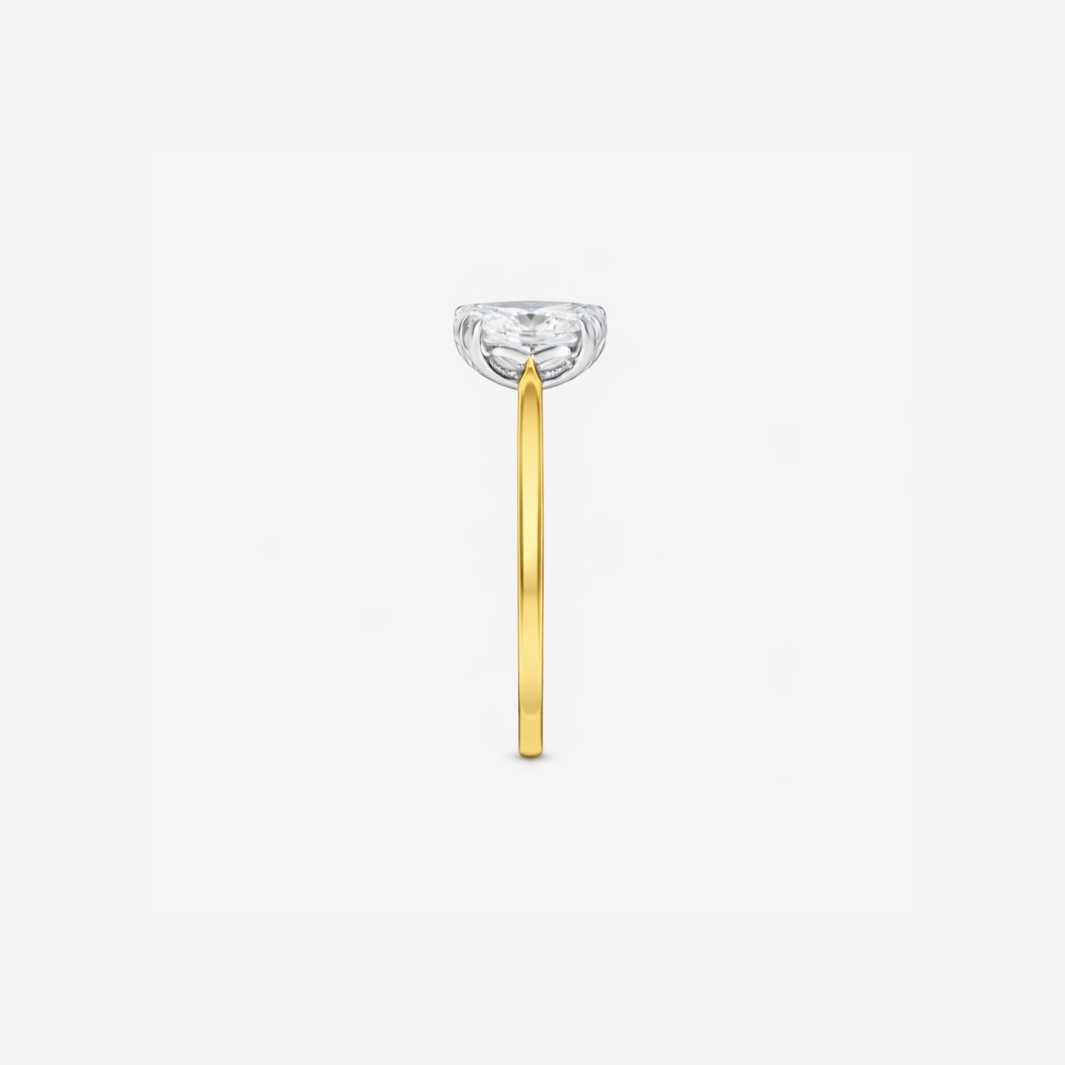 3.08ct Oval Cut Lab Grown Diamond Ring - 9ct Yellow Gold