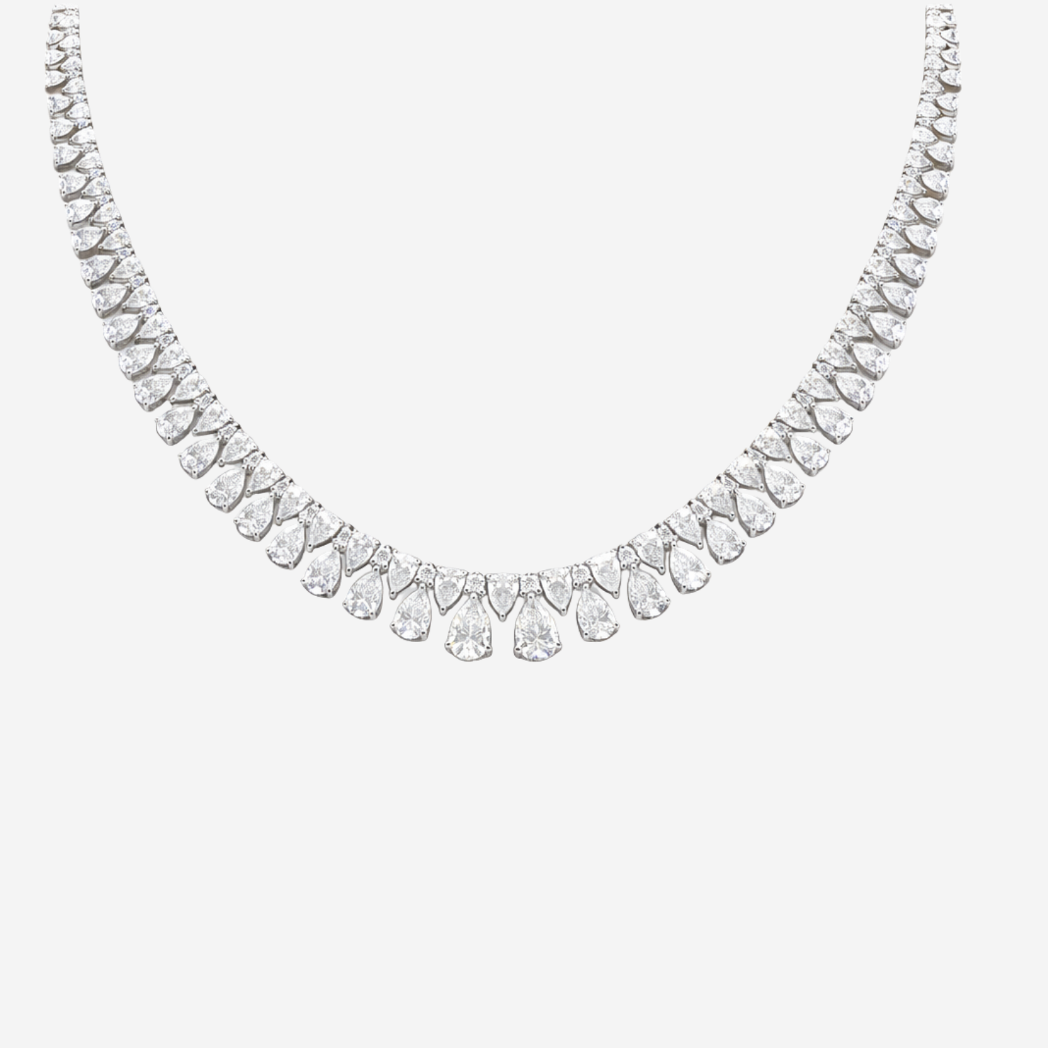 Lab Grown Pear Diamond Necklace - 18ct White Gold