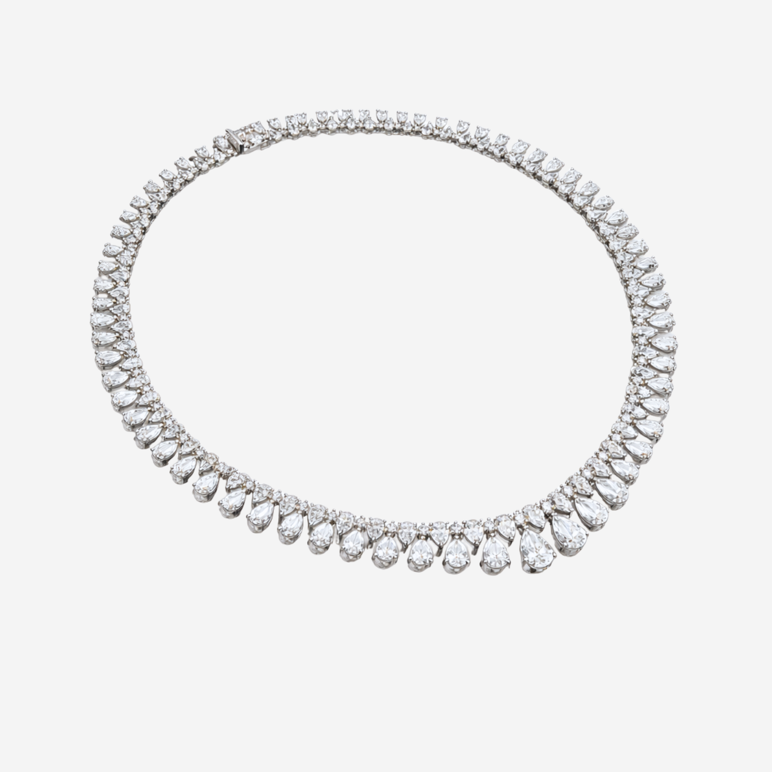 Lab Grown Pear Diamond Necklace - 18ct White Gold