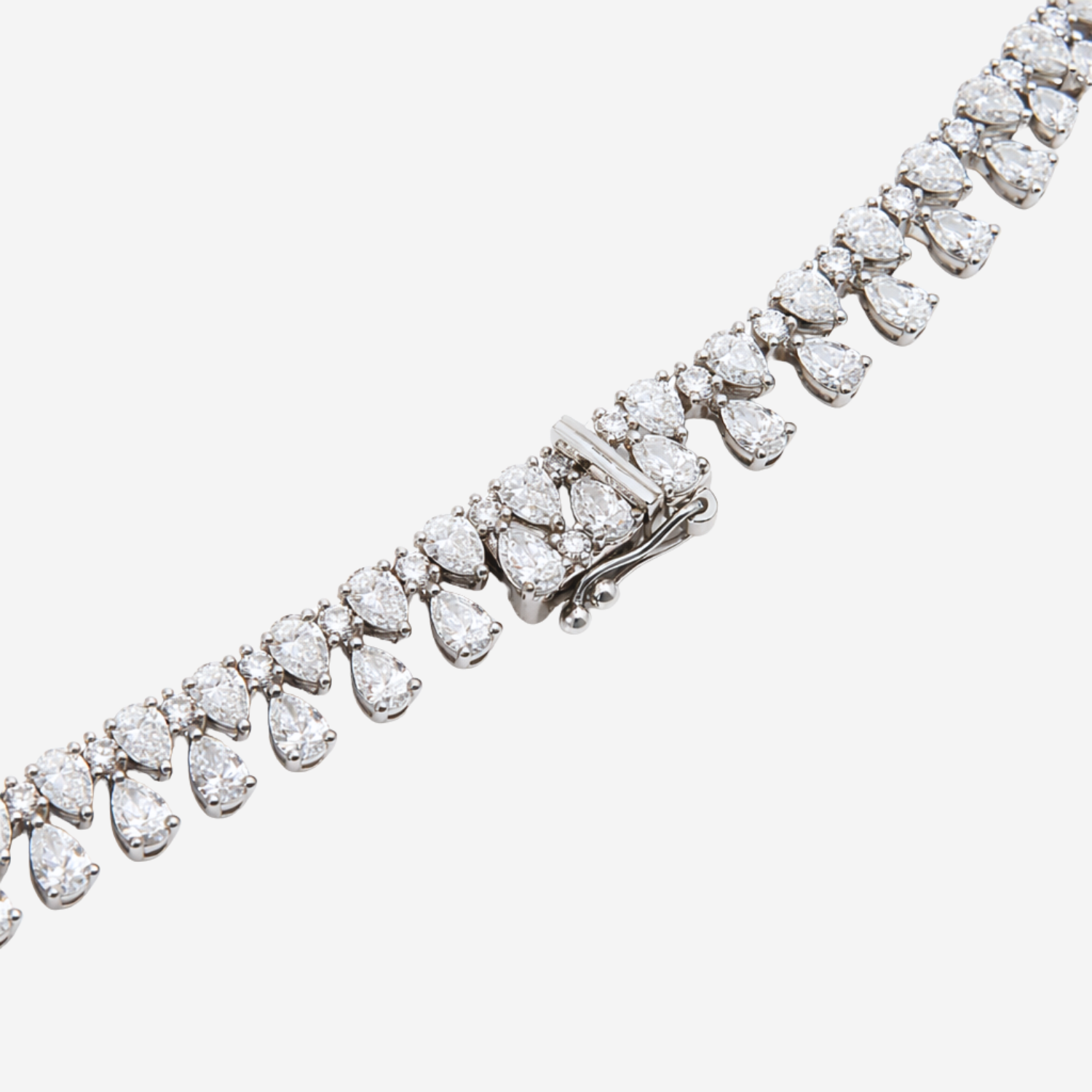 Lab Grown Pear Diamond Necklace - 18ct White Gold