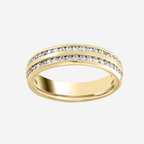 Brilliant Cut Double Row Diamond Channel Set Band