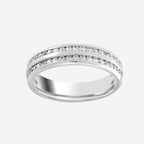Brilliant Cut Double Row Diamond Channel Set Band