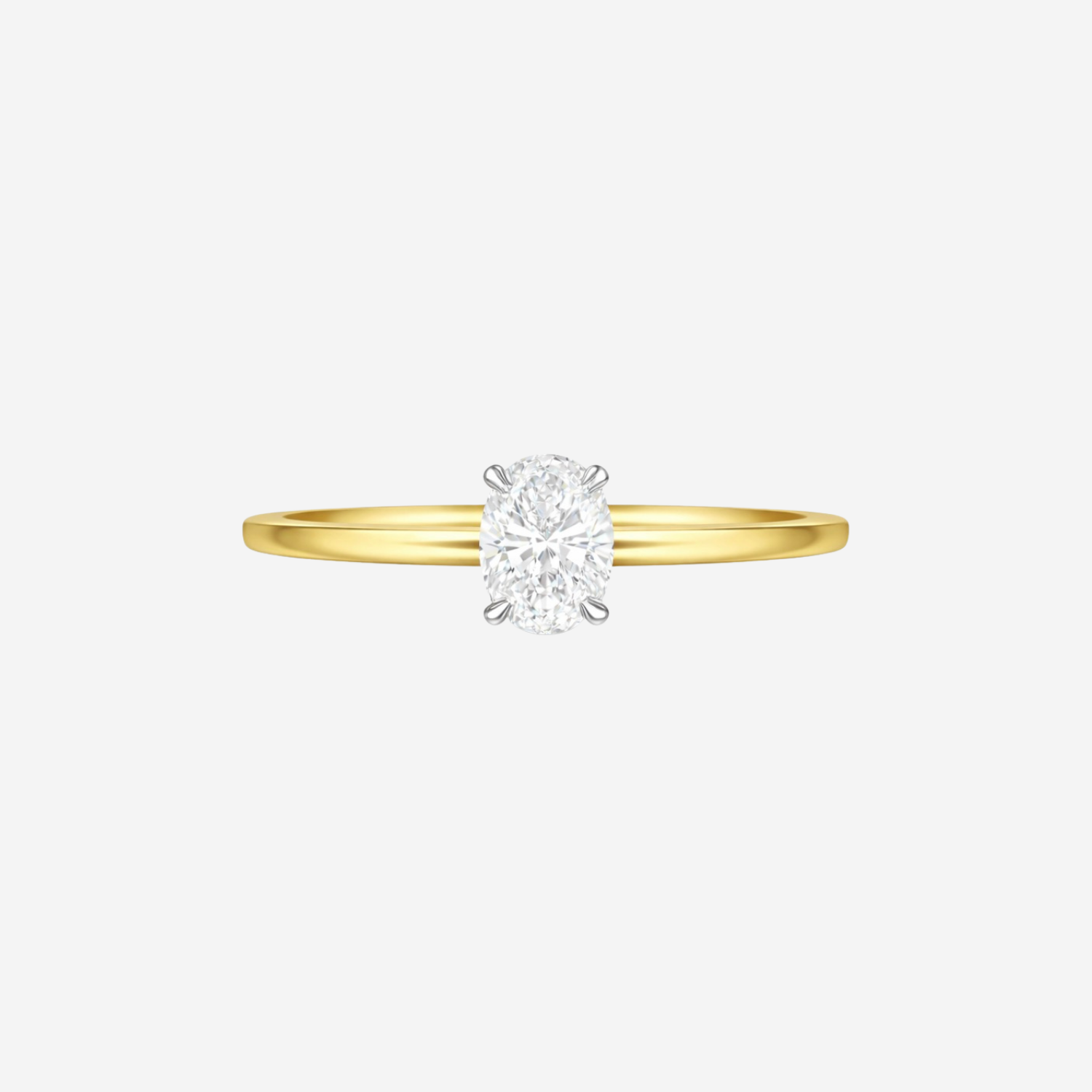 1.00ct Oval Cut Lab Grown Diamond Ring - 9ct Yellow Gold