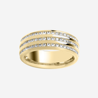 Brilliant Cut Triple Row Diamond Channel Set Band