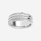 Brilliant Cut Triple Row Diamond Channel Set Band