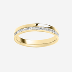 Princess Cut Diamond Edge Channel Set Wedding Band
