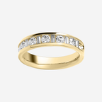 Baguette & Brilliant Cut Diamond Channel Set Wedding Band