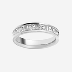 Baguette & Brilliant Cut Diamond Channel Set Wedding Band