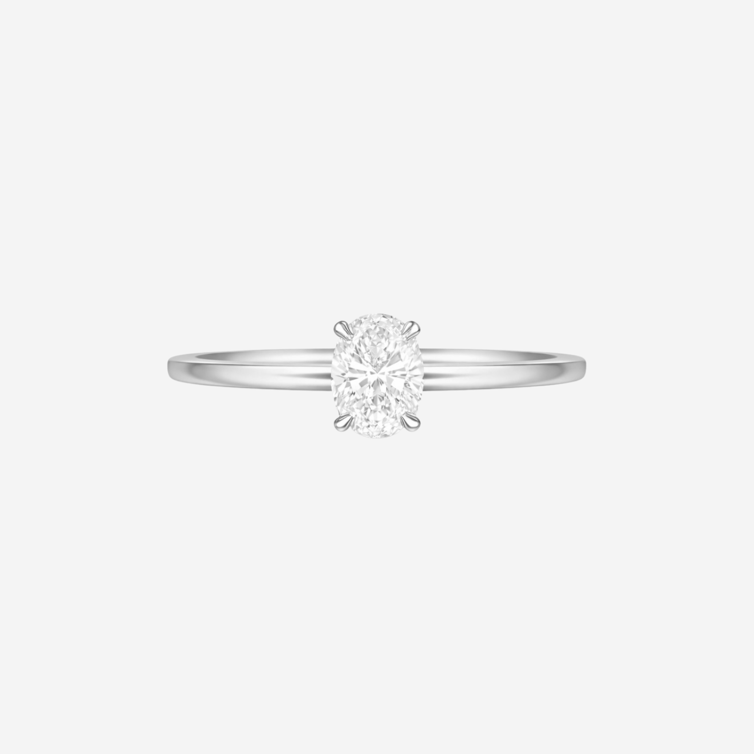 1.00ct Oval Cut Lab Grown Diamond Ring - 9ct White Gold