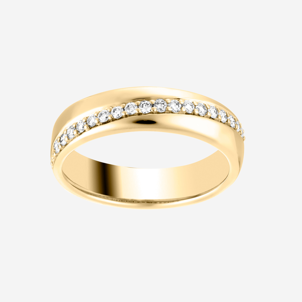 Brilliant Cut Diagonal Diamond Pavé Set Band
