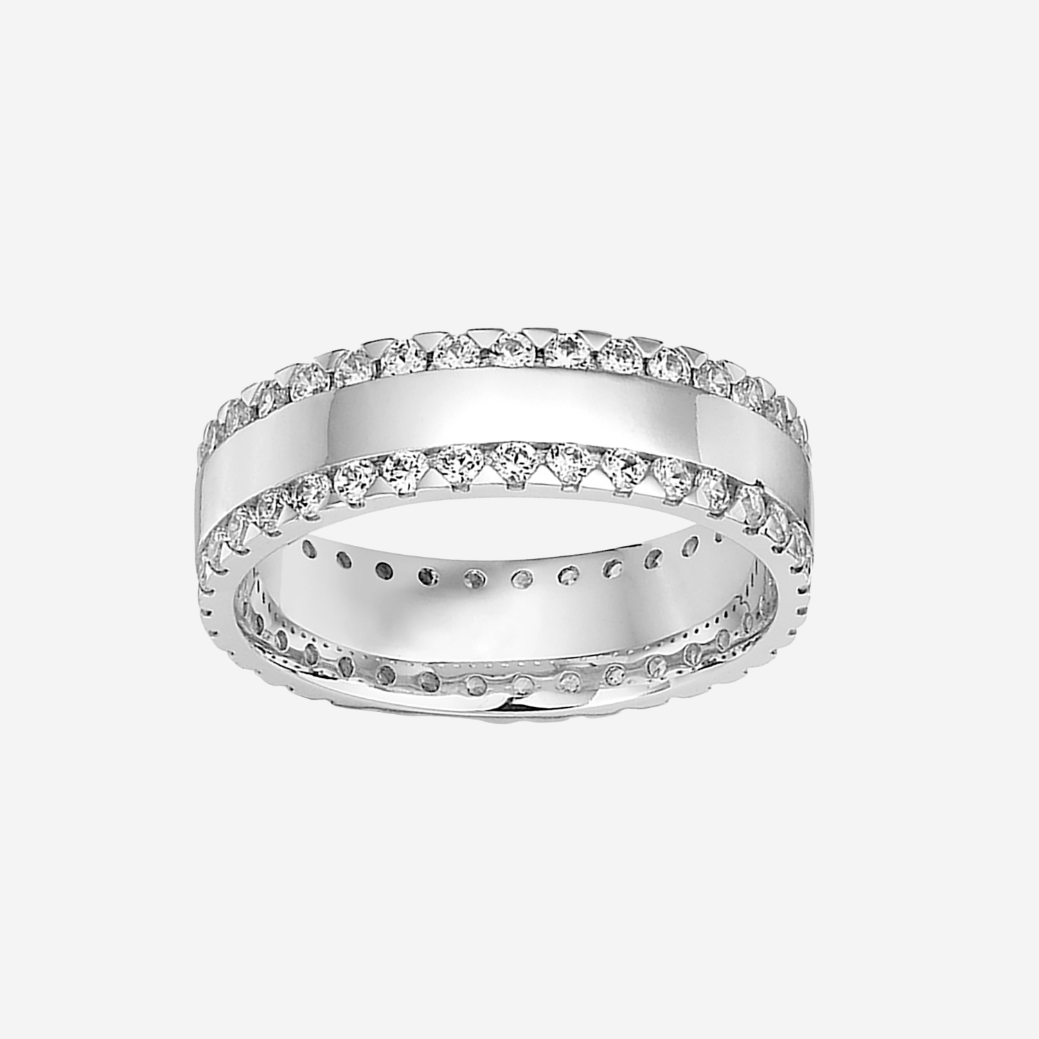 Brilliant Cut Diamond Double Edge Claw Set Full Eternity Band
