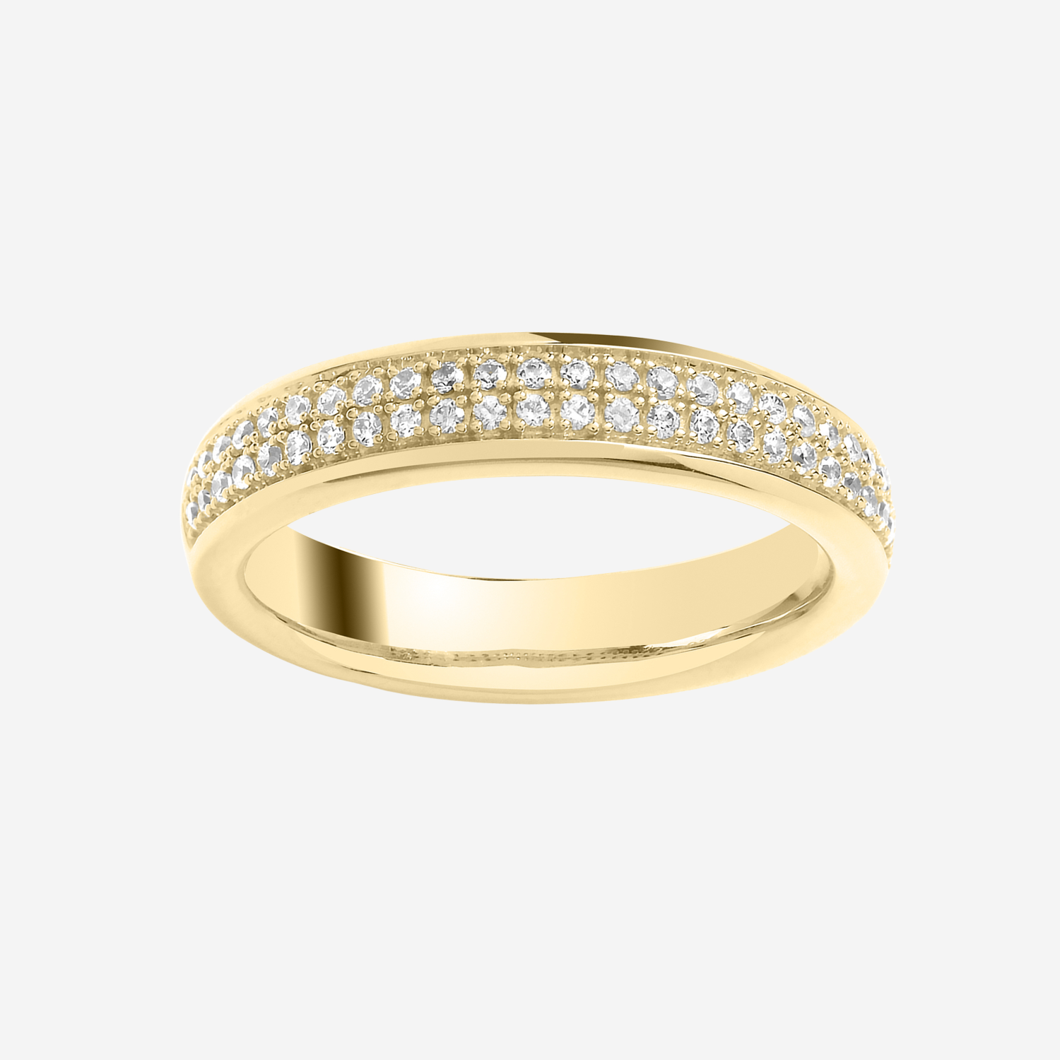 Brilliant Cut Double Row Diamond Pavé Set Band