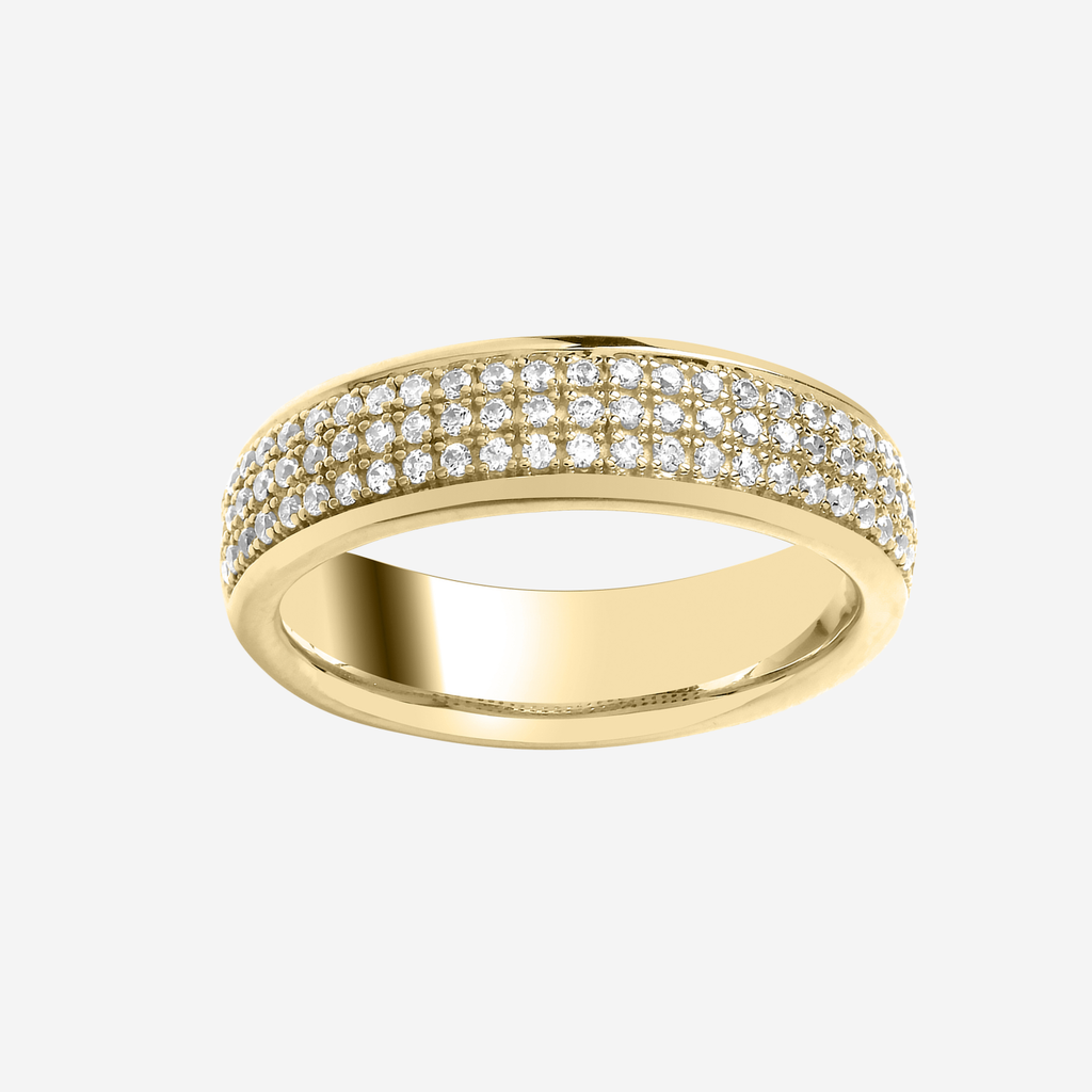 Brilliant Cut Triple Row Diamond Pavé Set Band
