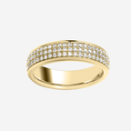 Brilliant Cut Triple Row Diamond Pavé Set Band