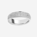 Brilliant Cut Triple Row Diamond Pavé Set Band