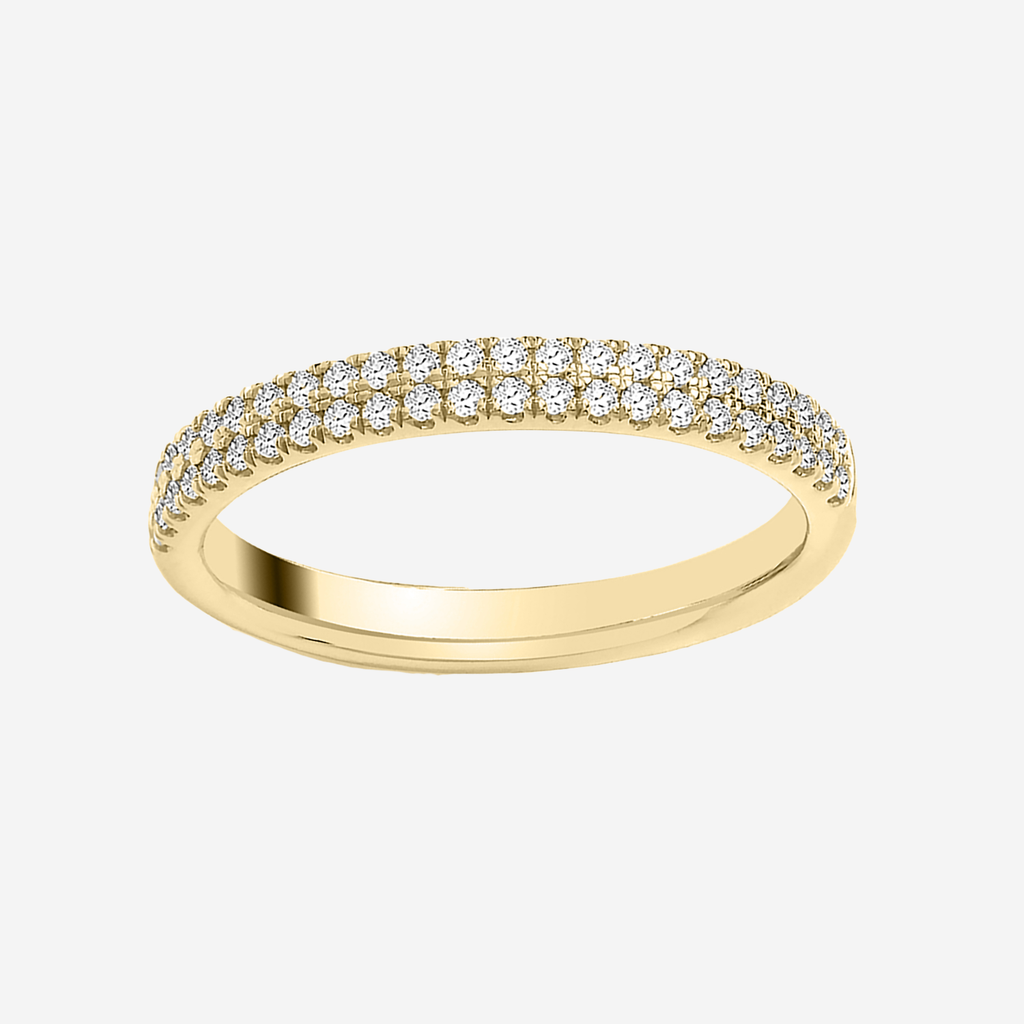 Brilliant Cut Double Row Diamond Claw Set Band