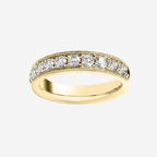Brilliant Cut Diamond Milgrain Detail Claw Set Wedding Band