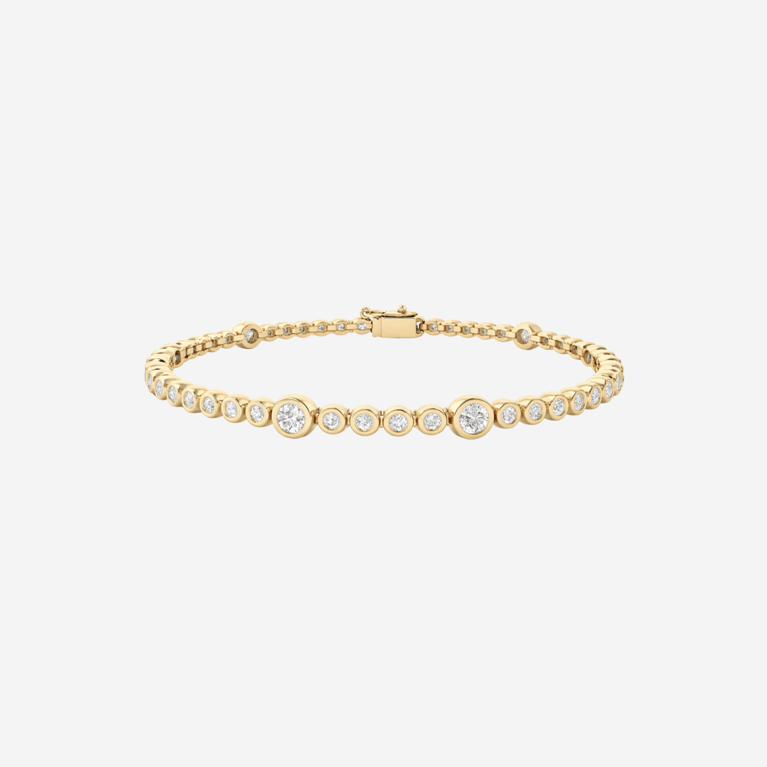 1.50ct Bezel Set Diamond Tennis Bracelet - 9ct Gold