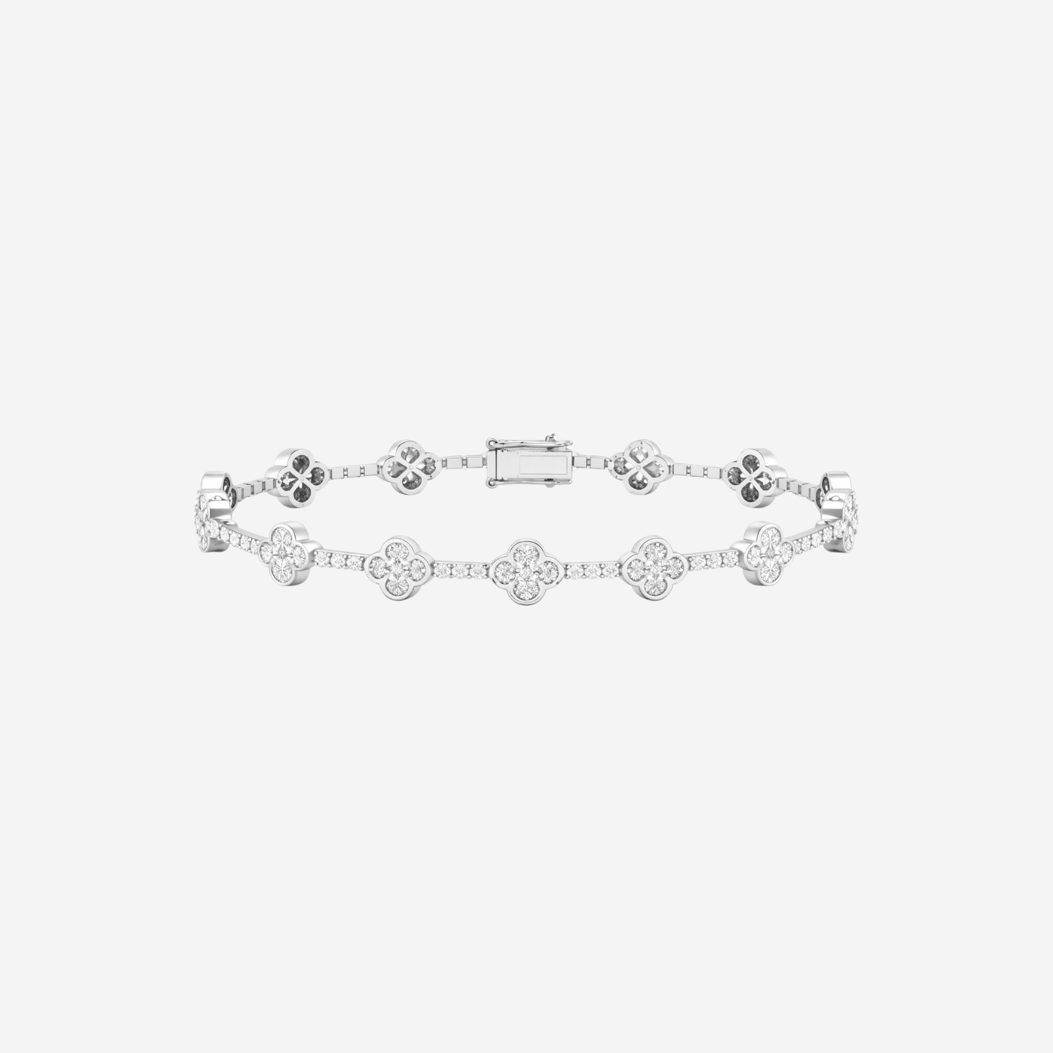 2.75ct Diamond Clover Bracelet - 18ct White Gold