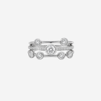 3 Row Floating Diamond Band - 9ct White Gold