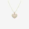Diamond Pave Heart Pendant Necklace - 9ct Gold