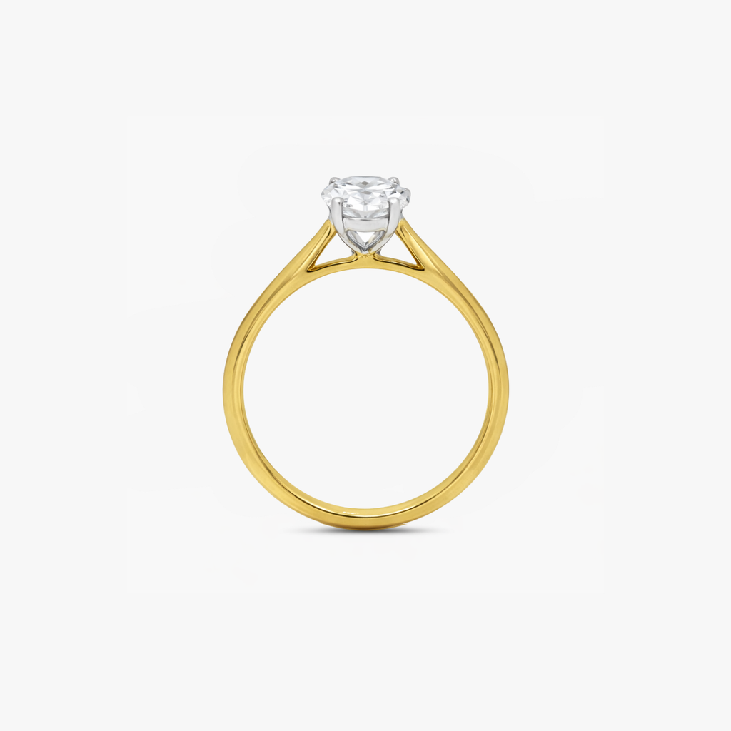 1.00ct Oval Cut Lab Grown Diamond Ring - 9ct Yellow Gold